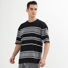 Men's Round Neck Half Sleeves T-Shirt, Black, small