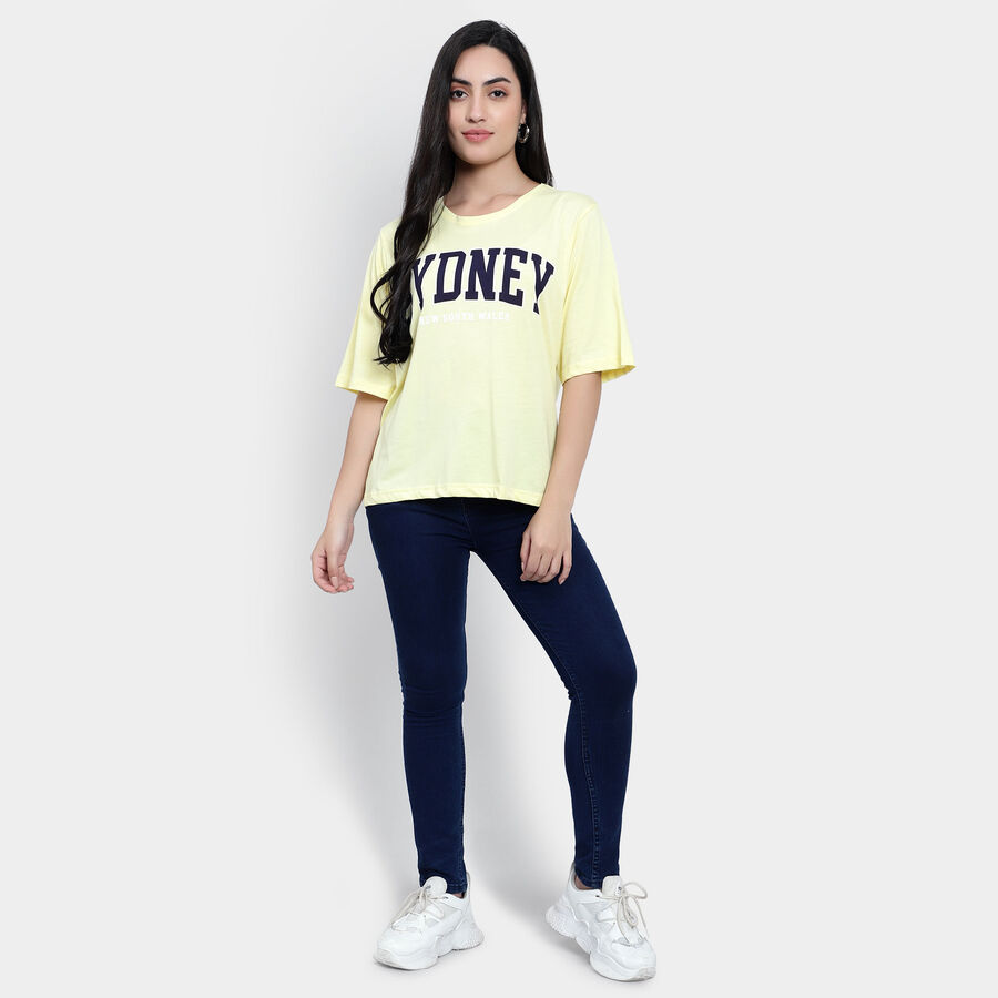 Round Neck T-Shirt, Mustard, large image number null