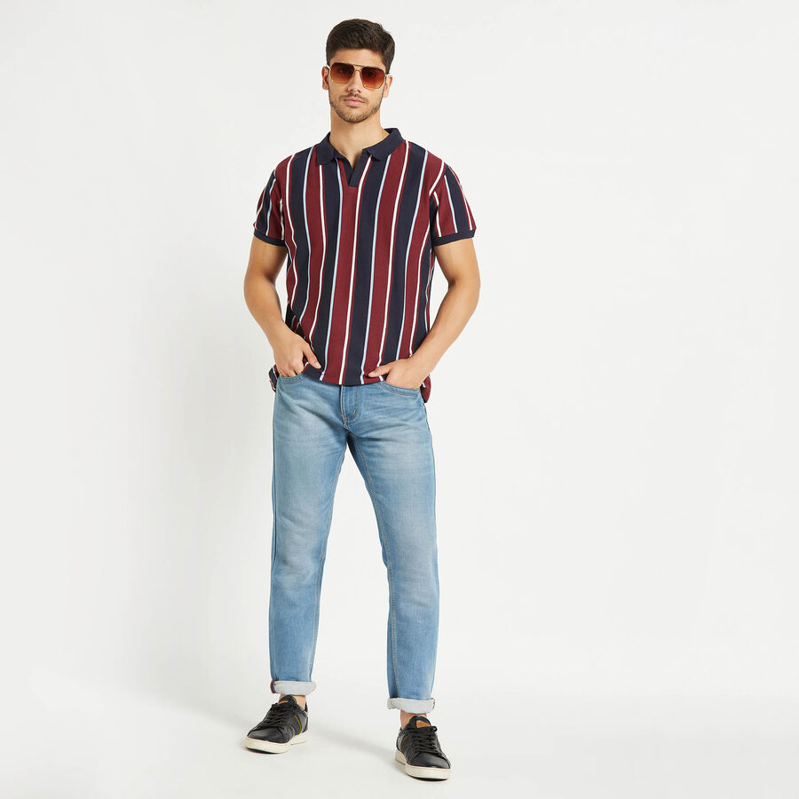 Stripes Polo Shirt, Maroon, large image number null