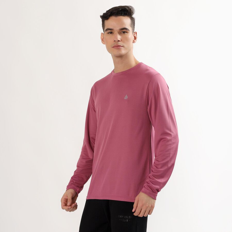 Men's Muted Pink Crew Neck Casual T-Shirt, Light Pink, large image number null