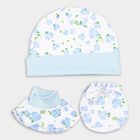 Infants' Cotton Gift Set (Cap, Mittens, Booties), White, small