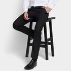Men's Slim Fit Formal Trousers, Black, small image number null