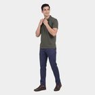 Men's Green Polo Neck Solid T-Shirt, हल्का हरा, small