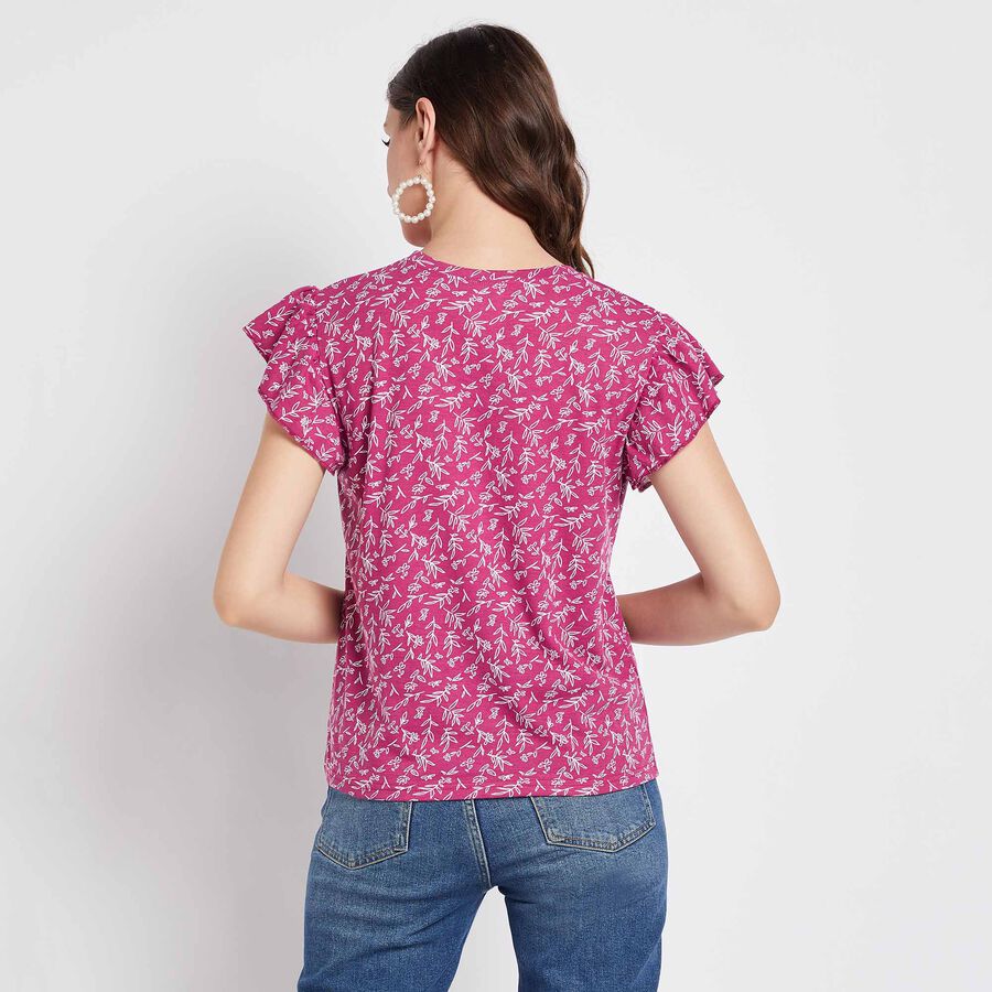 Round Neck T-Shirt, Purple, large image number null