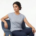Women's Light Blue Round Neck Regular T-Shirt, Light Blue, small