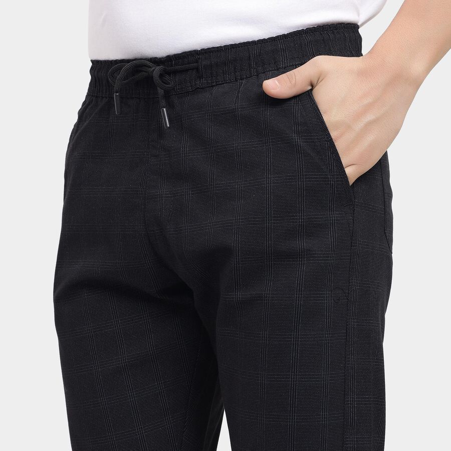 Men's Slim Fit Casual Trousers , Black, large image number null