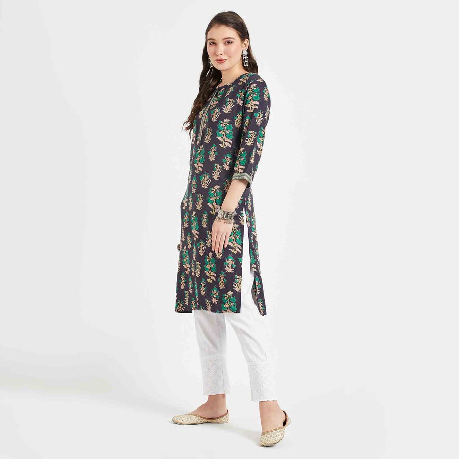 Printed Kurta, Navy Blue, large image number null