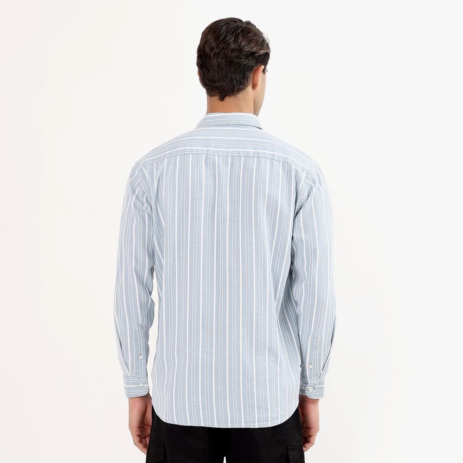Men's Light Blue Cotton Classic Casual Shirt, Light Blue, large image number null