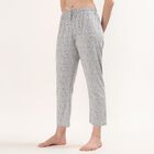 Women's Light Grey Regular Fit Floral Printed Cotton Blend Pyjama, हल्का ग्रे, small