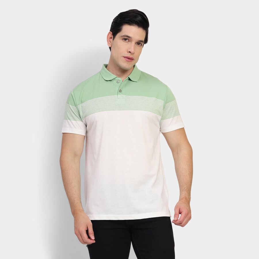 Men's Collared Half Sleeves T-Shirt , Light Green, large image number null
