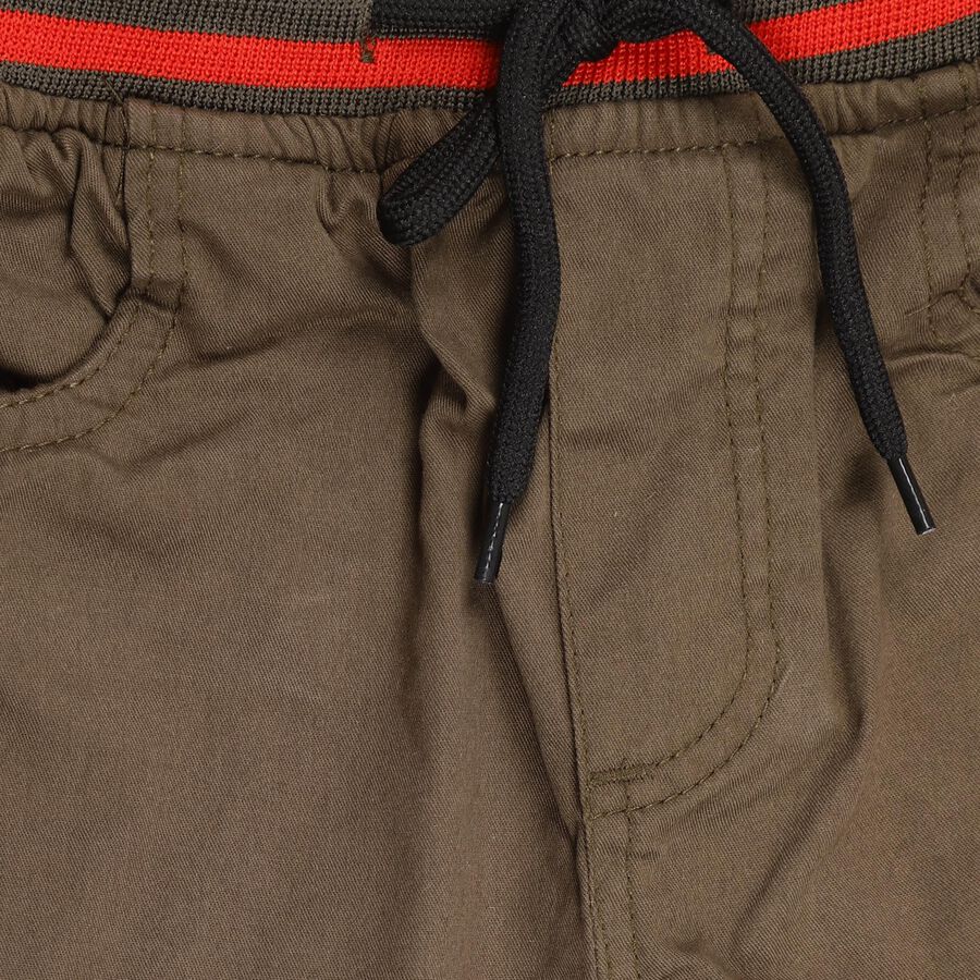 Boys' Deep Olive Green Cross Pocket Bermuda Shorts, Olive, large image number null