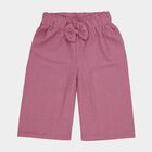 Girls' Pink Relaxed-Fit Textured Bow Detail Capri, Pink, small