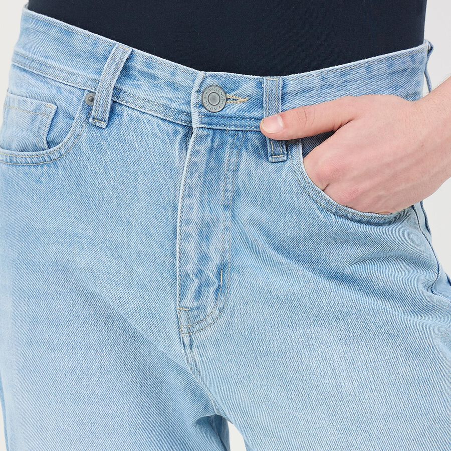 Men's Blue Straight Fit Classic Jeans, Light Blue, large