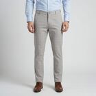 Men's Grey Slim Fit Casual Trousers, Light Grey, small