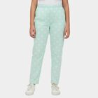 Girls' Light Green Cotton Blend Minimalist Pyjama, Light Green, small