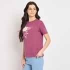 Ladies' 100% Cotton Round Neck T-Shirt , Pink, small