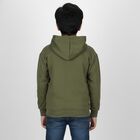 Boys Olive Green Hooded Neck Casual Sweatshirt, Olive, small image number null