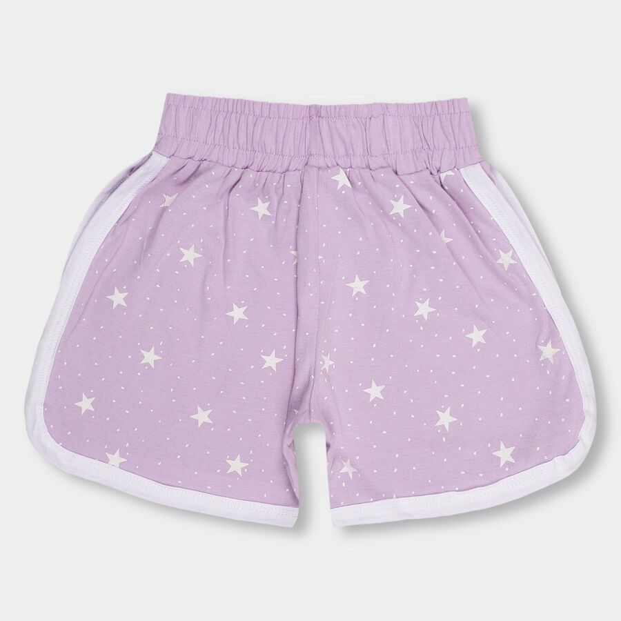 Girls' 100% Cotton Shorts, Lilac, large image number null
