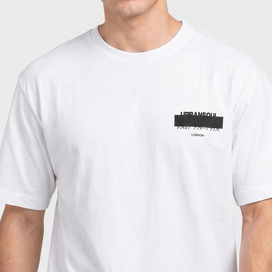 Men's White Cotton Round Neck Regular T-Shirt, White, large