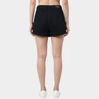 Women's Black Regular Fit High-Rise Denim Shorts, काला, small