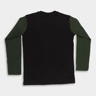Boys Olive and Black Crew Neck Casual T-Shirt, ओलिव, small image number null