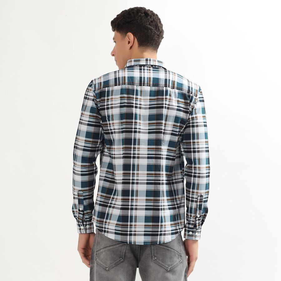 Men's 100% Cotton Casual Shirt, Teal Blue, large image number null