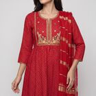 Women's Fuchsia Embroidered Ethnic Set, Fuchsia, small