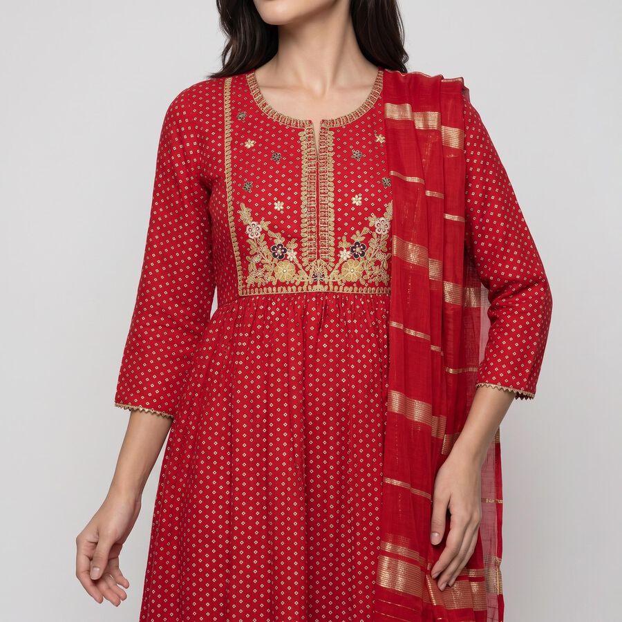 Women's Fuchsia Embroidered Ethnic Set, Fuchsia, large