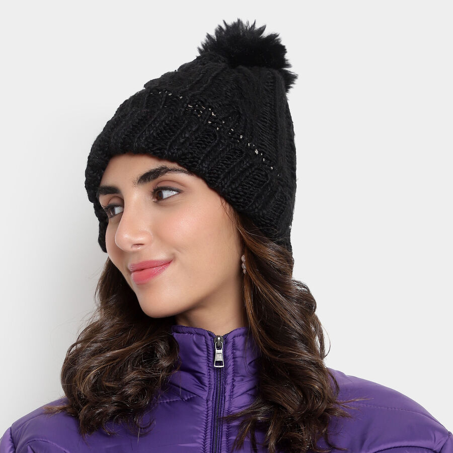 Solid Winter Cap, Black, large image number null