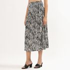 Women's Black Flared Calf-Length Skirt, Black, small image number null