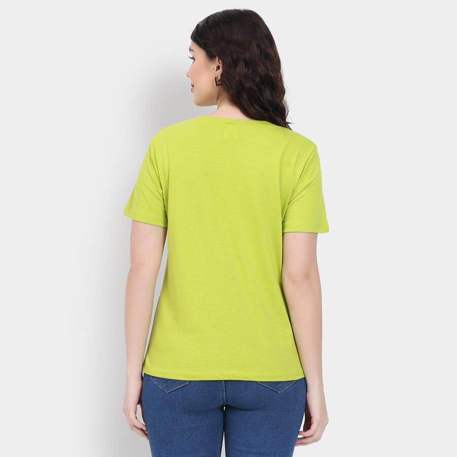 Ladies' Round Neck T-Shirt , Neon Green, large