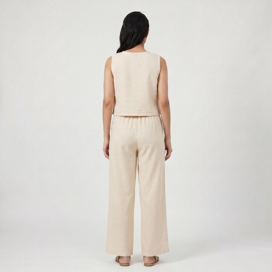 Women's Beige Embroidered Co-ord Set, Beige, large