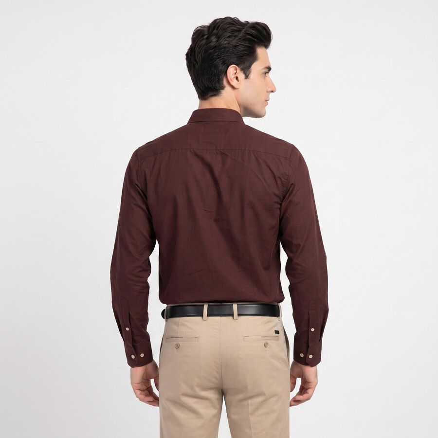 Men's Maroon Formal Shirt, मरून, large