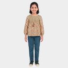 Girls' Light Pink Round Neck Tunic Blouse, Light Pink, small