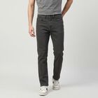 Men's Dark Grey Straight Fit Solid Jeans, Dark Grey, small