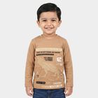 Boys Brown Crew Neck Regular Boys T-Shirt, Brown, small