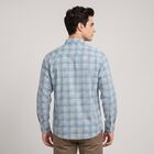 Men's Light Blue Cotton Long Sleeves Spread Collar Casual Shirt, मध्यम नीला, small