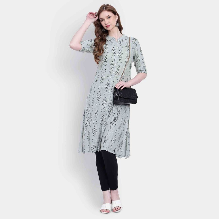 Printed Kurta, Light Grey, large image number null