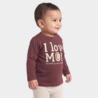 Infants Purple Cotton Round Neck Graphic Print Regular T-Shirt, बैंगनी, small