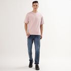 Men's Light Pink Round Neck Casual T-Shirt, Light Pink, small image number null