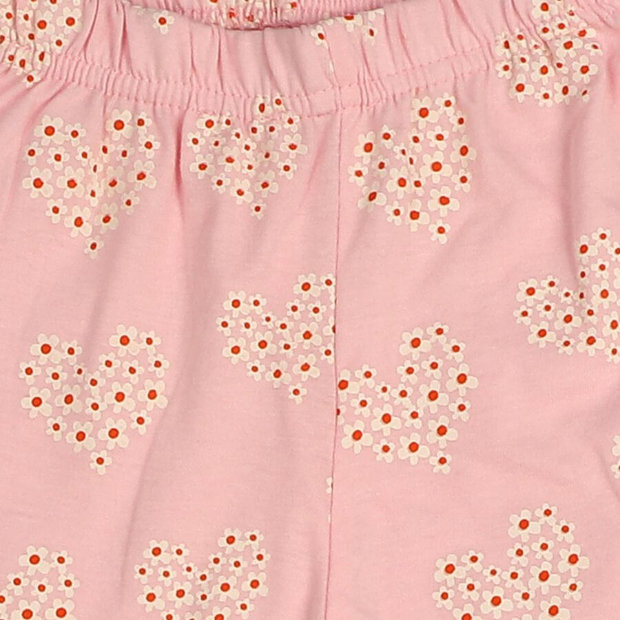 Girls Light Pink Regular Fit Solid Pyjama, हल्का गुलाबी, large
