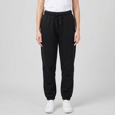 Women's Black Jogger Fit Solid Track Pants