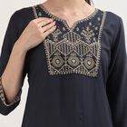 Women's Teal Notch Neck Floral Printed Kurta, टील ब्लू, small