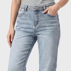 Women's Light Blue Flared Fit Washed Jeans, Mid Blue, small