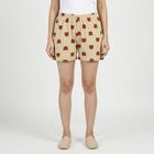 Women's Beige Regular Fit Casual Shorts, गहरा पीला, small