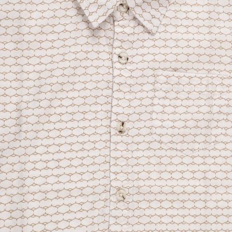 Boys Rich Eggshell White Cotton Half Sleeve Classic Casual Shirt, White, large image number null