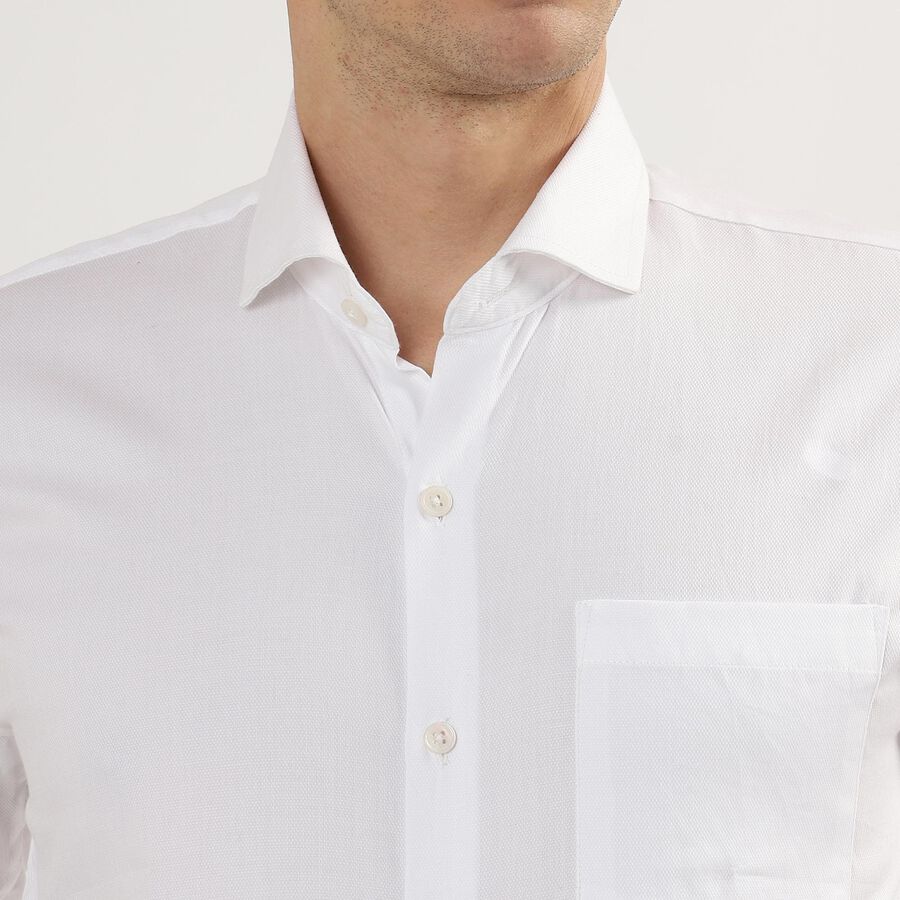 Men's 100% Cotton Cut Away Collar Formal Shirt , White, large image number null