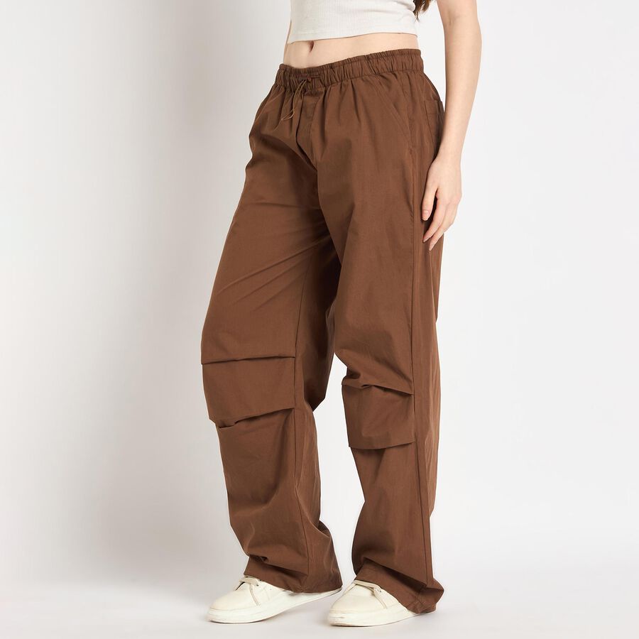 Ladies' 100% Cotton Trousers , Brown, large image number null