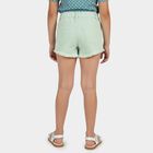 Girls' Light Green Regular Fit Casual Shorts, हल्का हरा, small
