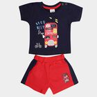 Infants Cotton Round Neck Baba Suit, Navy Blue, small image number null